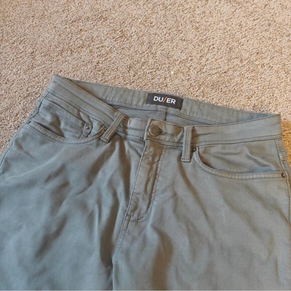 DU/ER N2X Slim Fit Mens Pants 33x30 Green Casual Everyday Outdoor Stretch - Picture 5 of 7